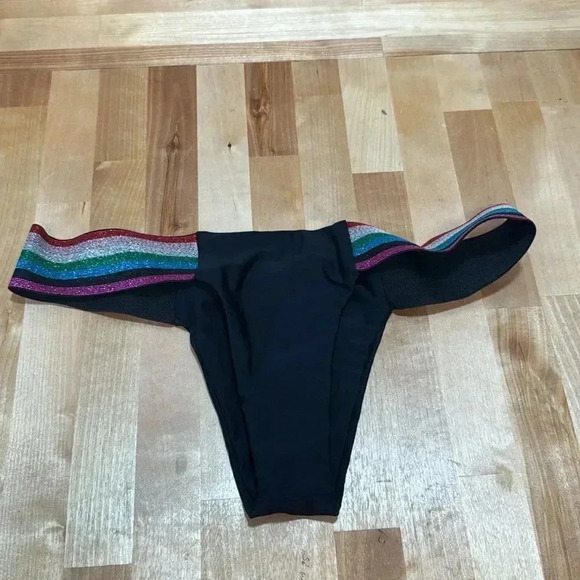 KAILANI DISCO BLACK SWIM BOTTOM MEDIUM NWOT - Picture 8 of 8